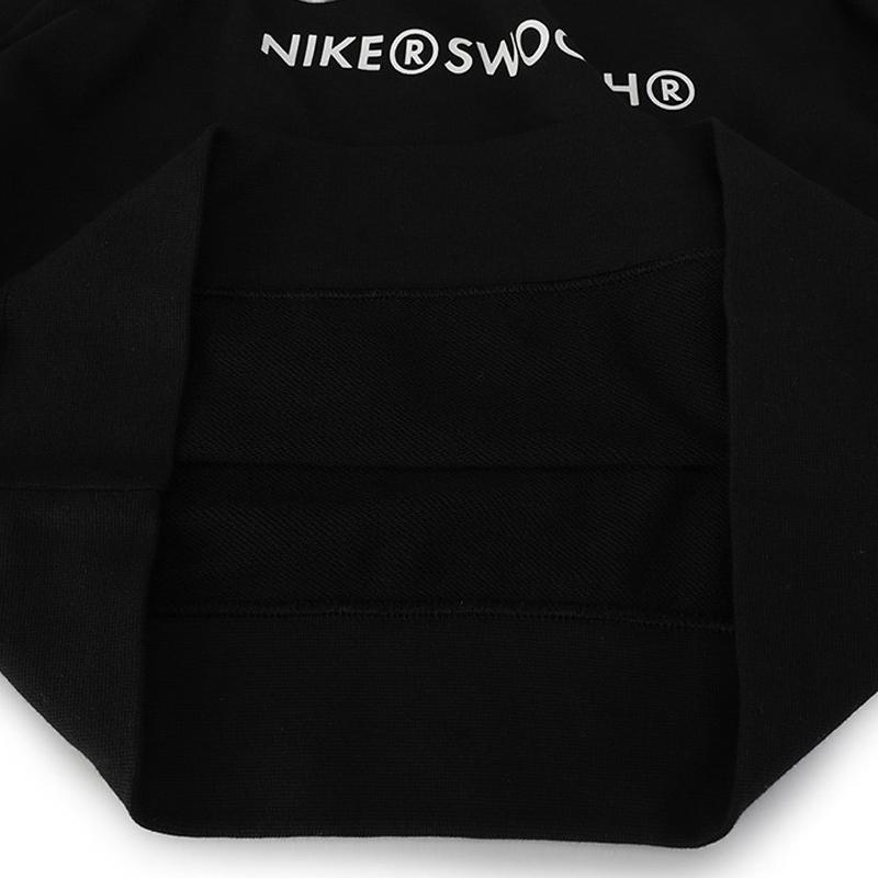 Nike As W Nsw Swsh Crew Fleece Logo Print American Style Sweatshirt Women Sweatshirt Black DJ6947-010