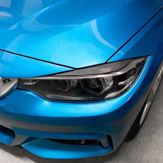 2Pcs  Evil Headlight Eyebrows Eyelid For BMW 4 Series F32 F33 F36 M4 420d 420i 425d 430i 435i 440i 2013- ABS Gloss