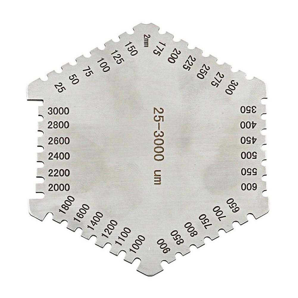 Thickness Gauge High Precision Stainless Steel Hexagon Paint Card Wet Film Comb Thickness Gauge