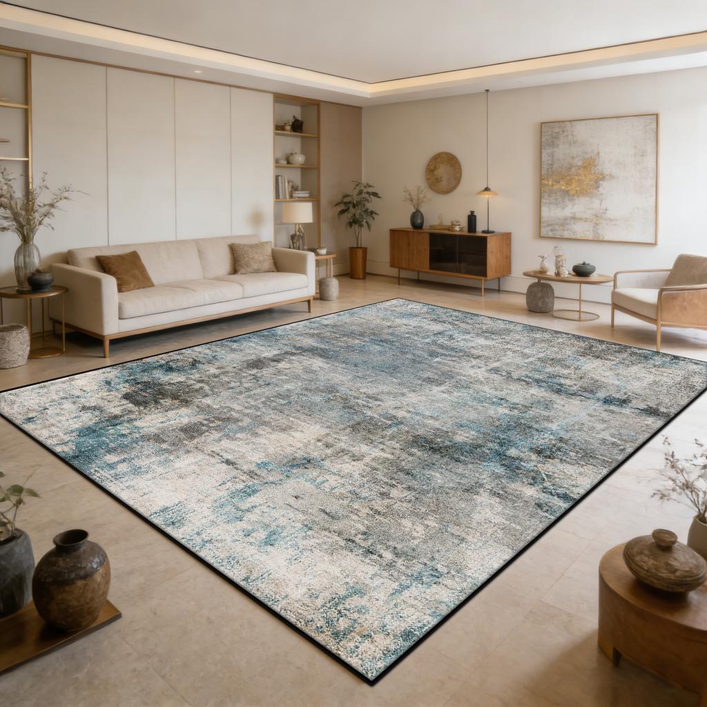 Abstract Decoration Large Area Living Room Rugs Ink Wash Light Luxury Washable Carpet for Bedroom Dining Room Non-slip Foot Mat