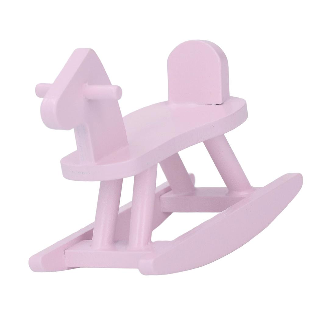 1:12 Scale Doll House Rocking Horse Doll House Wooden Rocking Horse Simulation Cockhorse for Doll House Accessory