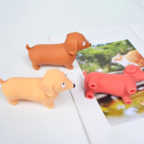 Mini Dachshund Squeeze Toy Stress Relief Simulated Dog Fidget Sensory Toy Soft Stretchy Animal Shape Home Office Desk Toy