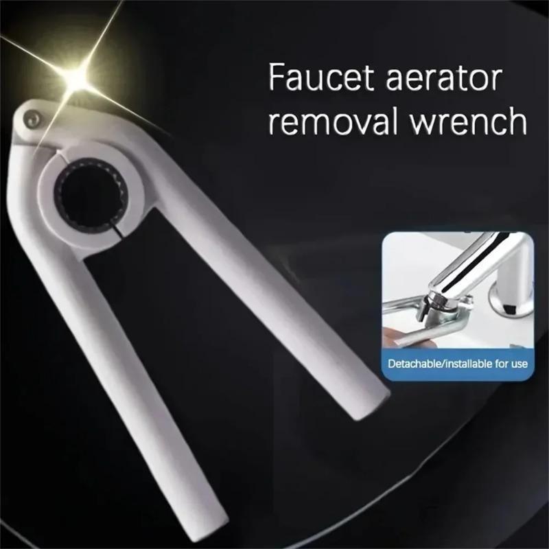 Faucet Aerator Wrench, Anti Slip Bubbler Removal Key, Multifunctional Disassembly Hand Tool for Kitchen Bathroom Sink Tap Faucet Maintenance
