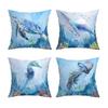 New Hand-painted Retro Marine Life Linen Pillow Cover Home Decoration Pillow Cushion Cover