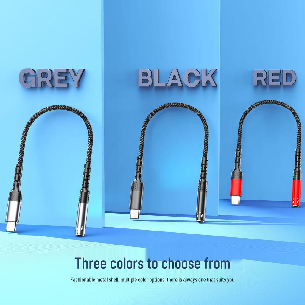 USB-C to 3.5mm Audio Adapter Cable for Apple, Huawei Headphones - Braided for Calls & Music