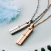 Pair Necklace Diamond Cross Matte Plate Gold Silver [White Clover] & 4SUP056GO&4SUP056SV