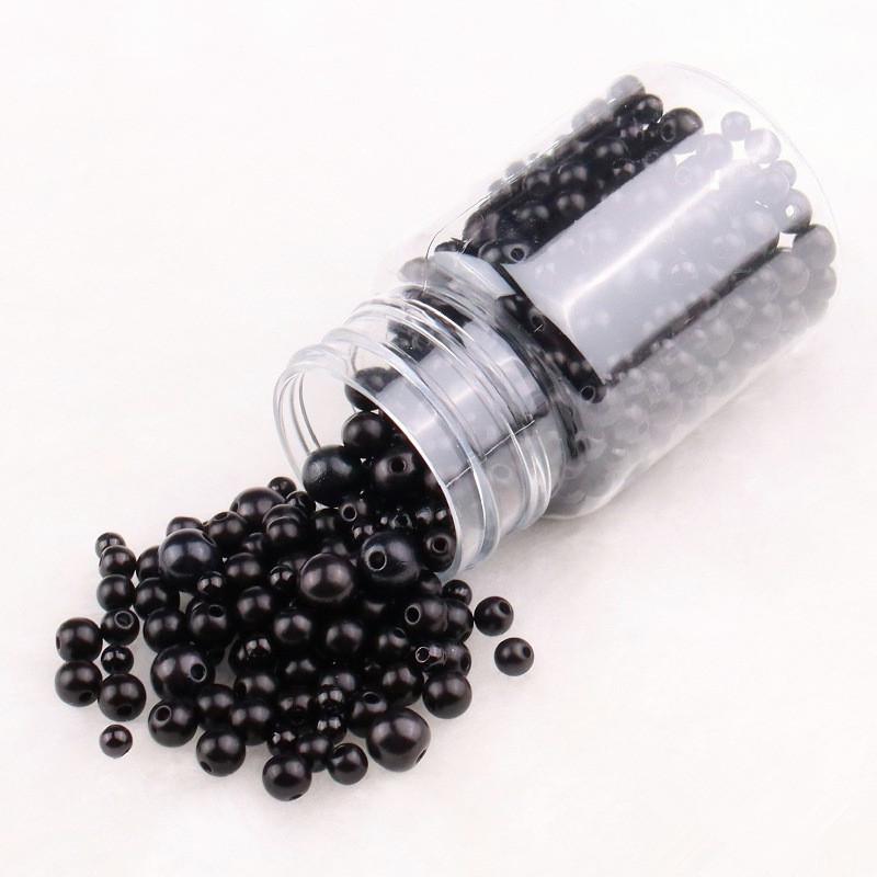 3-10Mm Solid Color Abs Round Perforated Imitation Pearl Handmade Diy Jewelry Beaded Bracelet Earrings Accessories Perforated Beads