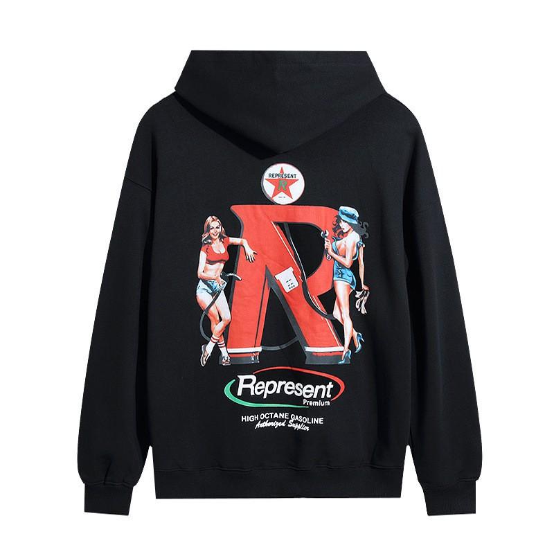 Unisex Hooded Sweatshirt With Letter Print Loose Fit Cotton Pullover Teens Adults Fall Casual Wear