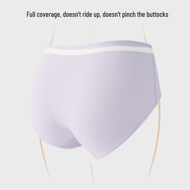 Duoduo Cotton Women's 5-Pack Mid-Waist Antibacterial Pure Cotton Panties