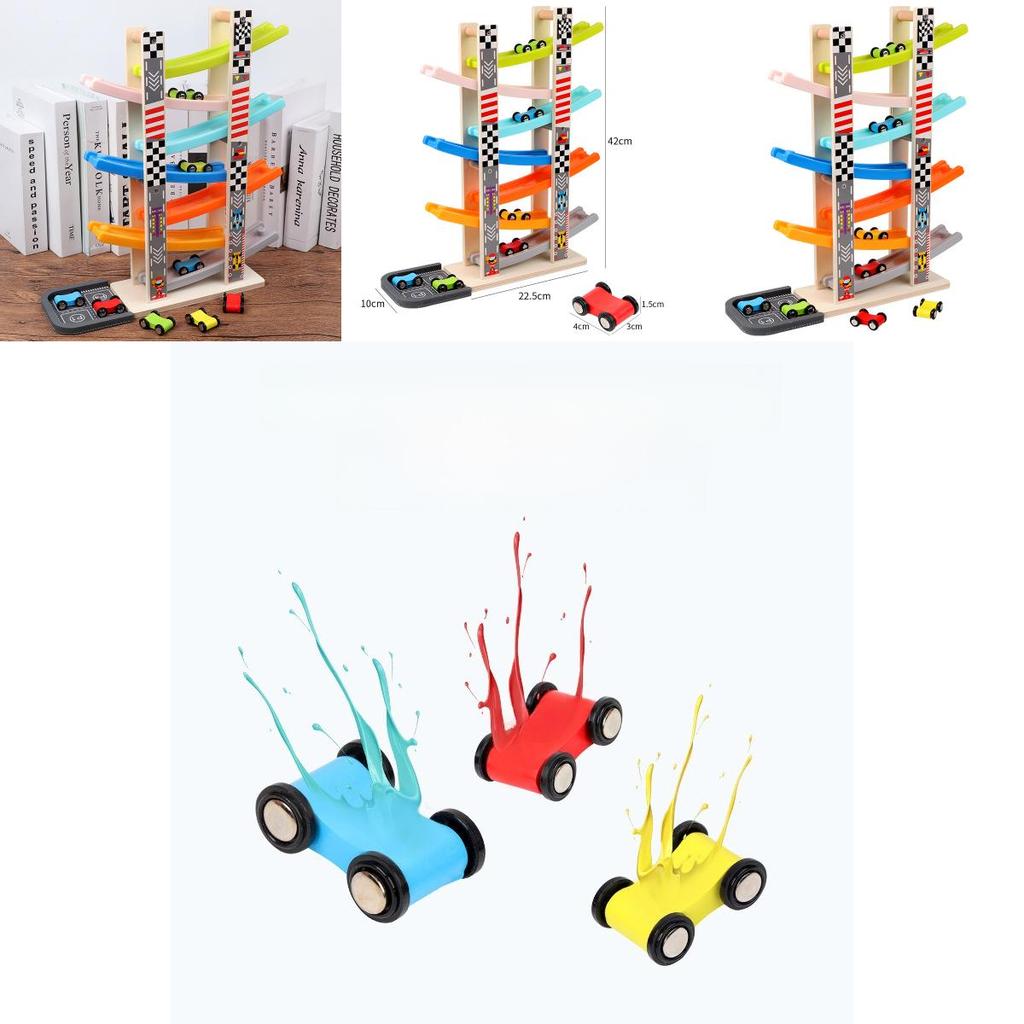 Wooden Gliding Car Toy For Kids With Inertia Track And Parentchild Interaction For Ages 1 To 4