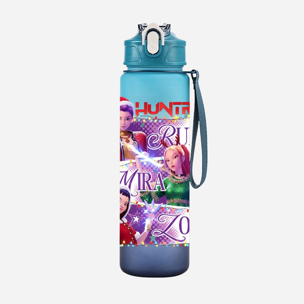 Cartoon Christmas K-Pop Demon Hunters Printed Large Capacity Drinking Cup Portable Outdoor 750Ml Water Bottle Sports Water Cup Children Kid Gift