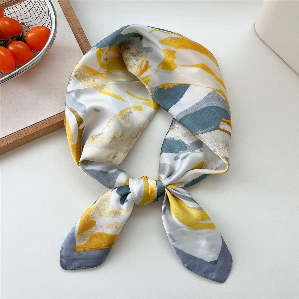 70*70cm New Luxury Square Scarf Silk Scarves Women Neck Hair Tie Band Hijab Kerchief Head Headband Smooth Bandana Female Foulard