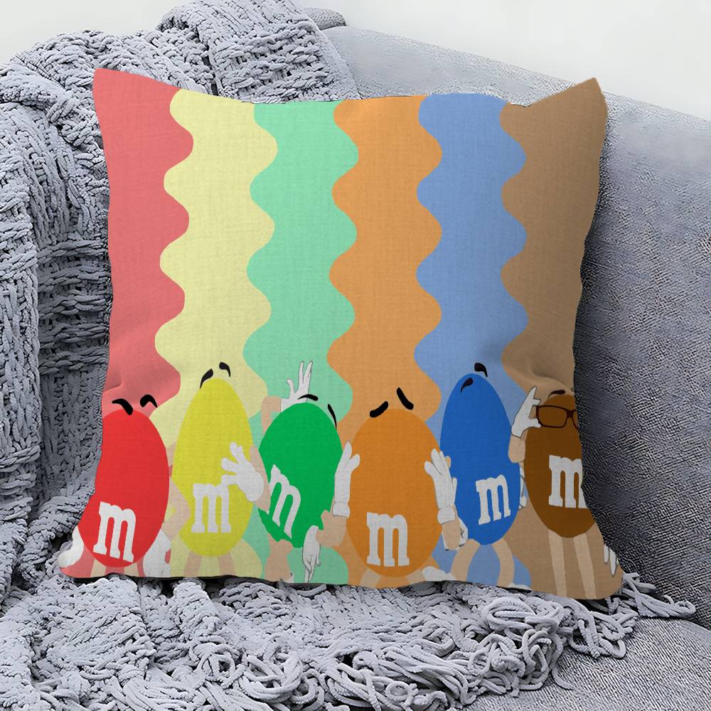 

M Chocolate Candy Bedside Cushion Cover Decorative Pillow Sofa Home Decor case pillow cases 30x30 cm