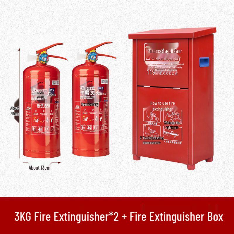 2025 Dry Powder Fire Extinguisher Set: 2 Handheld 4kg Units for Commercial Use (3/5/8kg Options Available)
