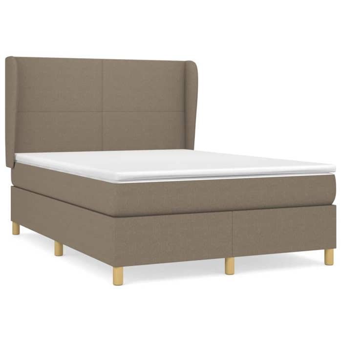 Maison Exclusive - Sommier à lattes de lit avec matelas Taupe 140x200 cm Tissu