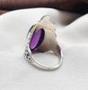 Amethyst Statement Ring: Oval Purple Gemstone, 925 Sterling Silver