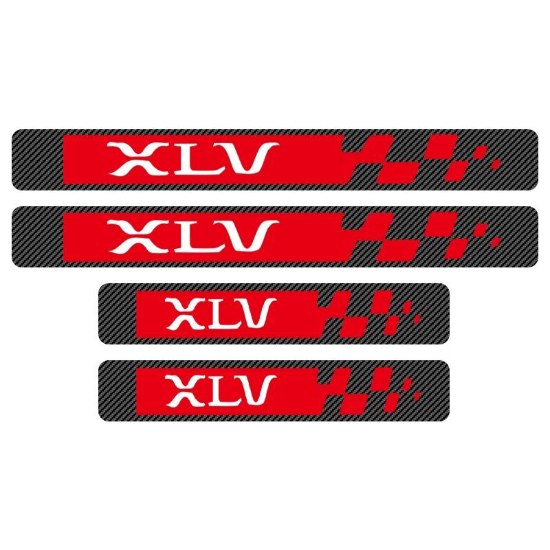 

4pcs Car Door Sill Protector Carbon Fiber Sticker Anti Scratch For SsangYong Xlv 2016 2017 2026 2019 Styling Accessories красный