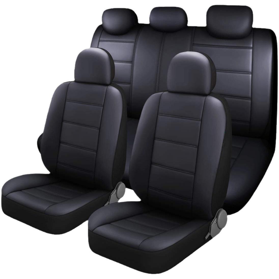 

Роскошные универсальные чехлы для автомобильных сидений из искусственной кожи, аксессуары для интерьера, полный комплект, черные чехлы для автомобильных сидений, защитные чехлы для автомобильных сидений 11PCS чёрный