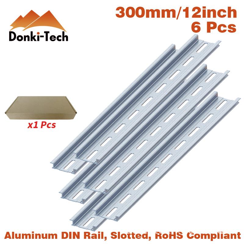 Aluminum Alloy Electrician Slide Rail - 4/8/12 Inch Top Hat Slotted Rail for Mounting Hardware Components