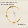 Retro Titanium Steel Adjustable C-Shaped Bangle - European & American INS Style Stainless Steel Women's Bracelet