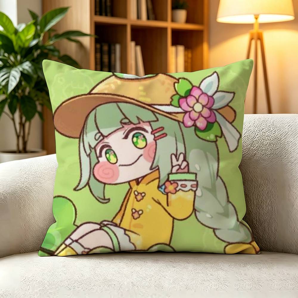 TTrickcal Chibi Go Square DoubleSided Printed Pillow Case Bedroom Bedside Pillow Sofa Cushion Cover