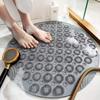 Bathroom Mat Anti-slip Sucker Round TPR Bath Mat with Drain Hole Silicone Bathing Rugs Foot Massage Pad Bathtub Soft Shower Mat