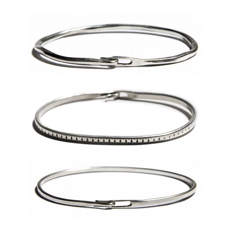 Handmade Sterling Bracelet Couples Trendy Minimalist Hip Hop Stackable Bangle Jewelry Men Women