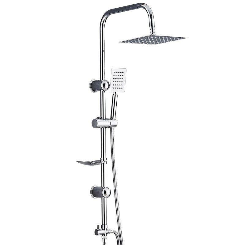 Shower Set with High Pressure Bathroom Shower Head System for Home Hotel Overhead Rainfall Shower Combo Black Round/Square