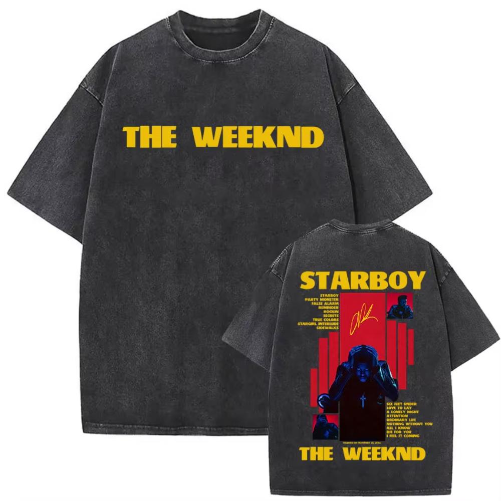 

Washed Vintage Rapper The Weeknd Hurry Up Tomorrow TShirts Men Women Hip Hop Fashion Pop Music Tshirt Oversized Streetwear M