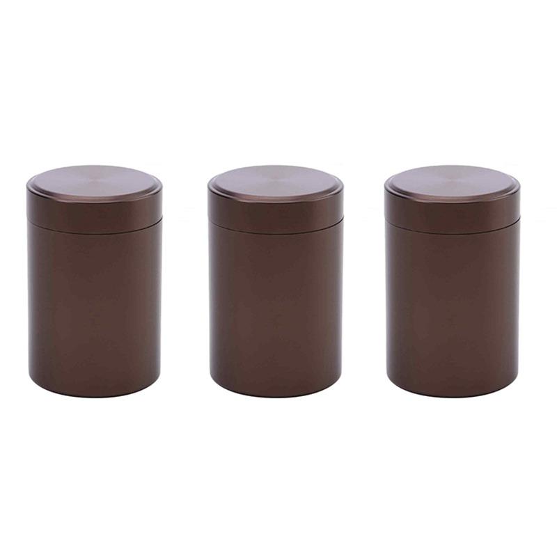 1/3Pcs Mini Metal Box Stainless Steel Tea Can Sugar Coffee Caddy Organizer Household Storage Small Travel Portable Container Jar