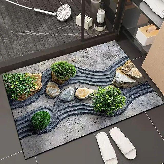 Goose Soft Stone Printed Door Mat Minimalist Nordic Style Stone 2D Printed Carpet Living Room Bedroom Foyer Floor Mat