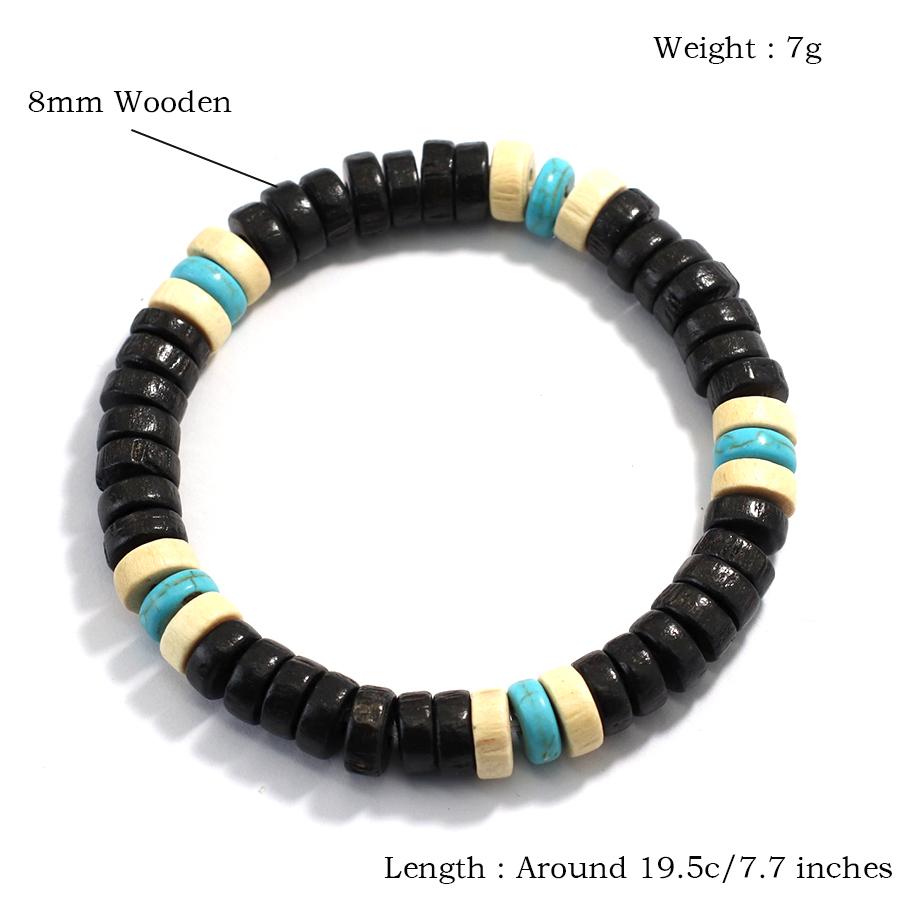 Handmade Men Wooden Bracelet Blue Howlite Beaded Braslet Meditation Yoga Healing Braclet Leisure Accessories Pulseria Hombre