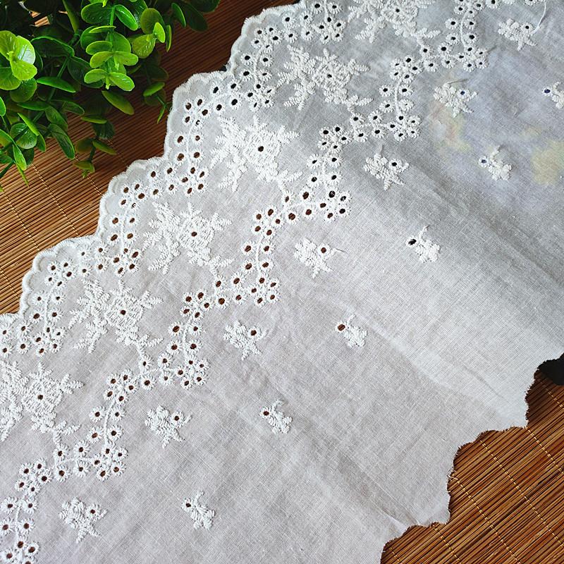 

2 метра/лот 20 см шириной точечная текстильная одежда домашний текстиль аксессуары Лолита белый бежевый хлопок вышивка кружевная ткань 2Meters бежевый