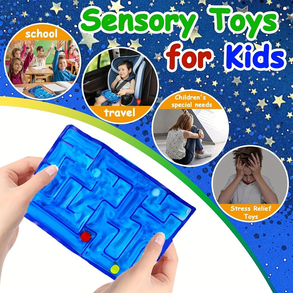Children's Blue Maze Mat Puzzle Game Ball Play DDecompression Toy 100ml