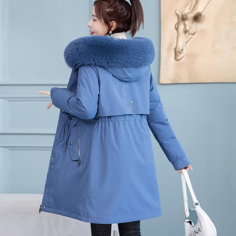 

Женская зимняя бархатная утолщенная хлопковая одежда средней длины, тонкая и теплая хлопковая одежда L110-125