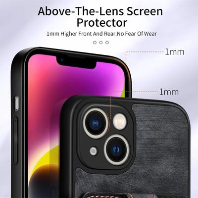 Leather Wallet Card Slot Phone Case for IPhone 15 14 13 12 11 Pro XR X XS Max 8 7 Plus Magnetic Finger Ring Holder Cover Casing