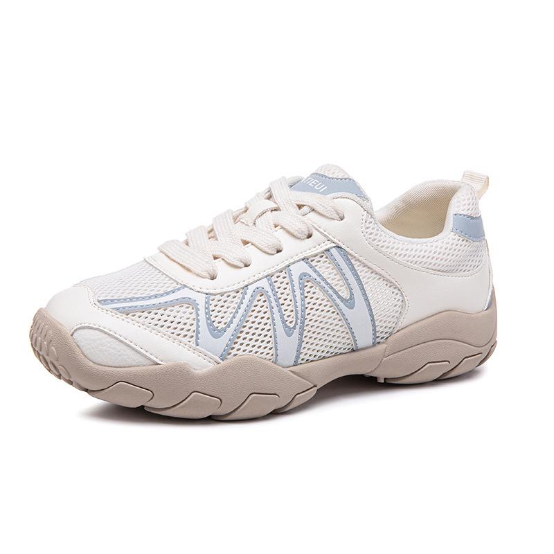 

Leather mesh women s new mesh breathable sports and leisure shoes platform white shoes 40