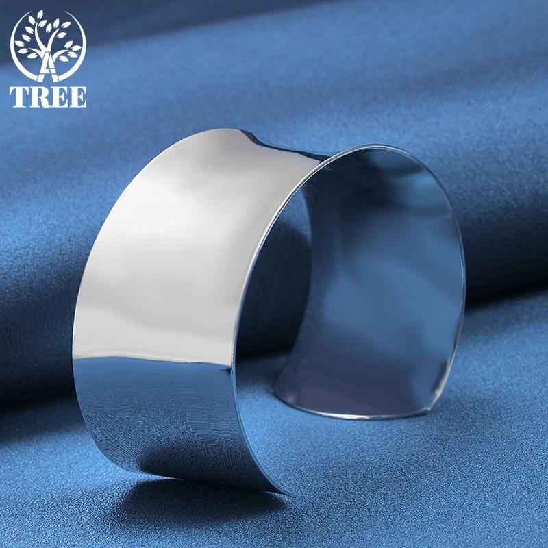 Glattes offenes Armband aus 925er Sterlingsilber, Modeschmuck