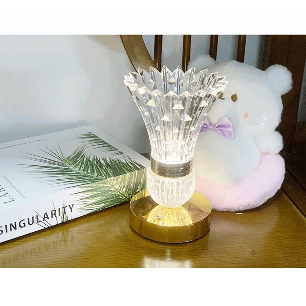Dimmable Crystal Table Lamp Touch Control Soft Lights Acrylic Night Light Ornaments Adjustable Atmosphere Light Home Decor