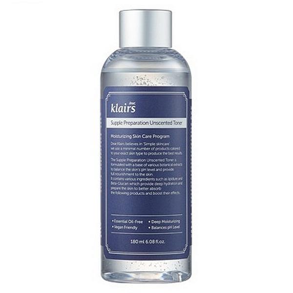 Dear, Klairs Supple Preparation Unscented Hydrating Toner 180ml ×2 Set Soothing Moisturizing Korean Skincare