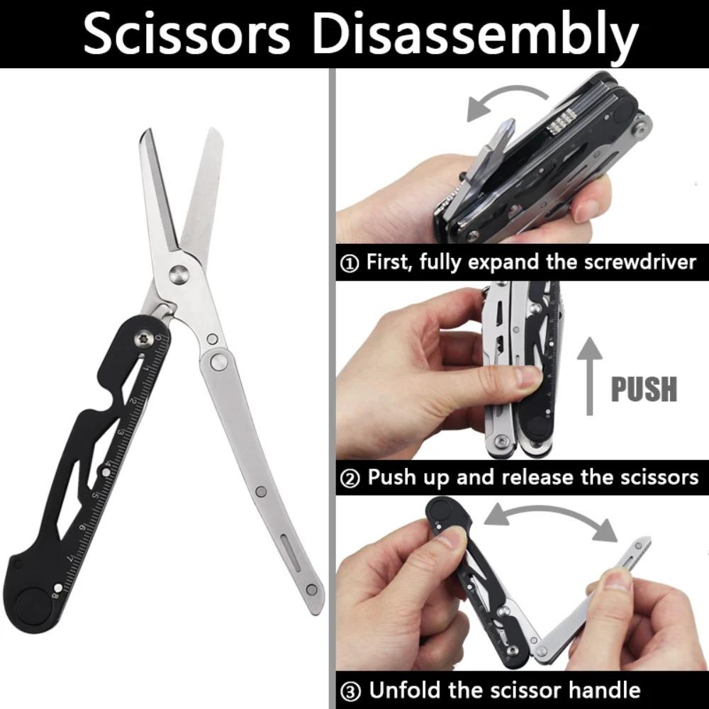 JUNEFOR Camping Multifunktionale Zange EDC Multi-Tool Klappzange Schneidwerkzeuge Handwerkzeuge Großes Messer Schere Zangen Werkzeugsatz Set