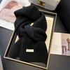 100% Australian Pure Wool Knitted Scarf For Women Men Autumn Winter Cashmere Couple Style Versatile Warm Neck Warmer Scarf