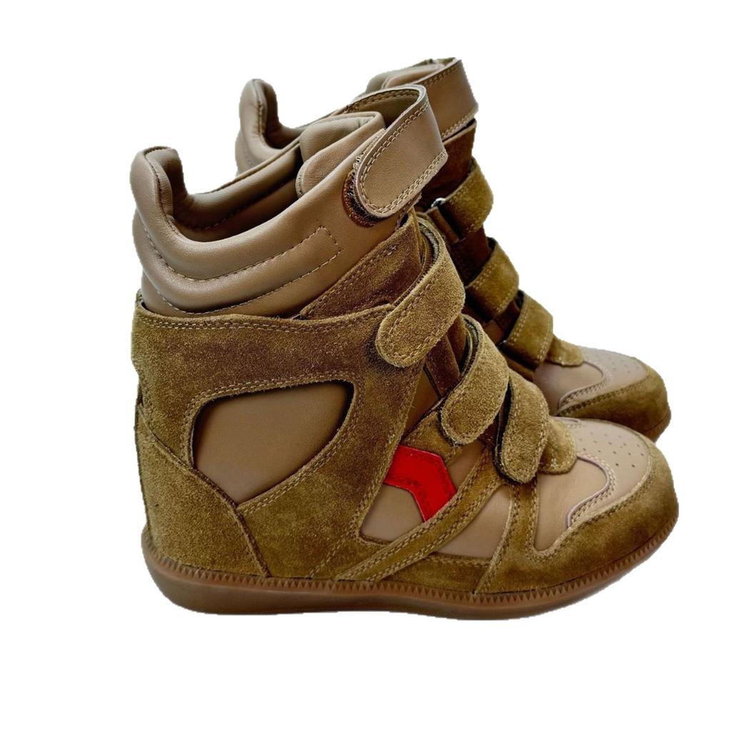 Inner Heightening Velcro High-top Shoes for Women, Trendy Wedge Sports and Casual Shoes, New Fashionable Versatile Thick-soled Short Boots
