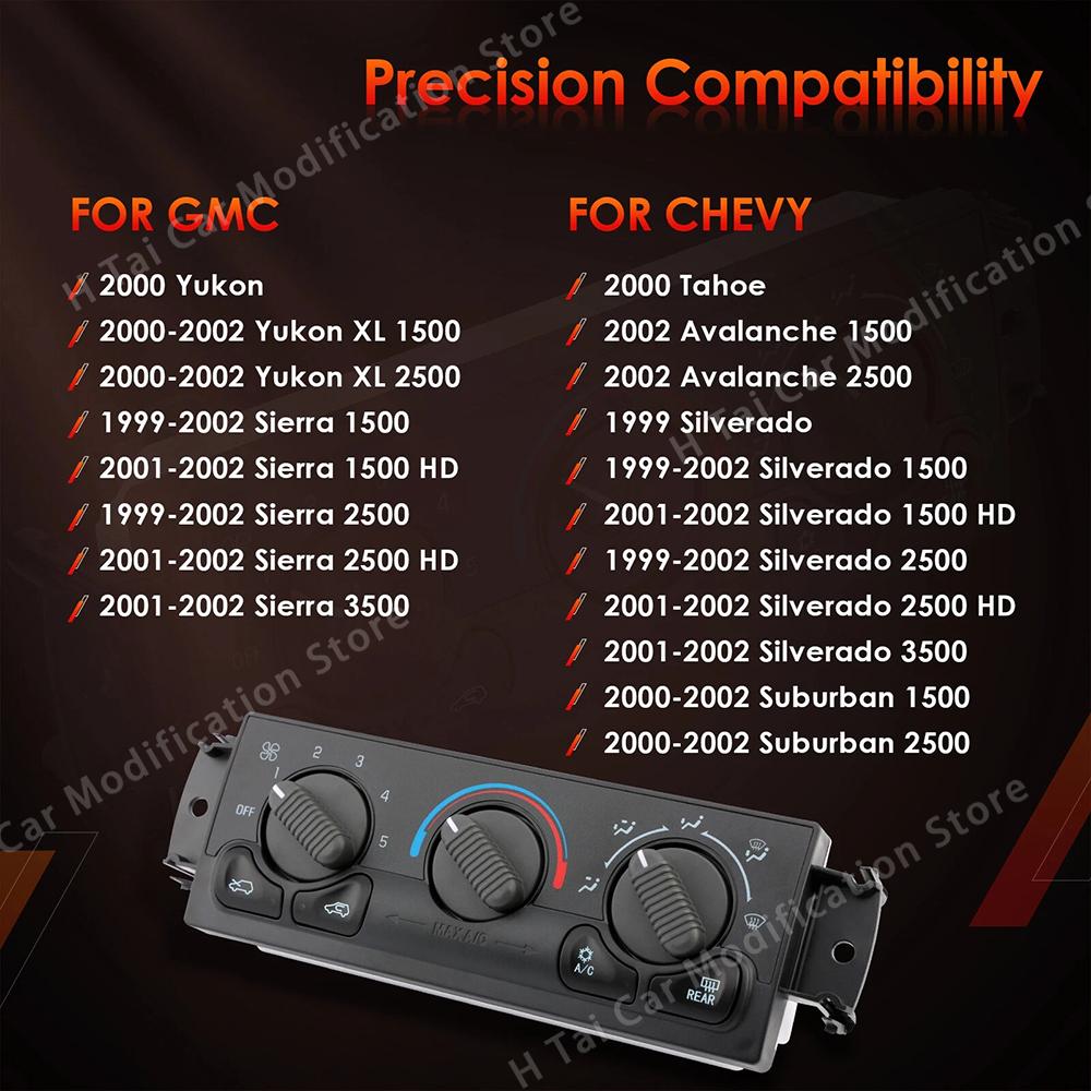 599-218 AC Control Switch Panel Module For Chevy Tahoe Silverado GMC 1500 2500 1999 2000 2001 2002 Car Air Conditioning Parts