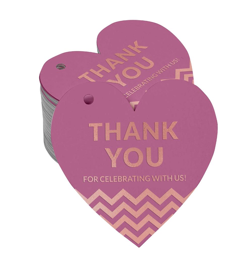 Inkdotpot Danke, dass Sie mit uns gefeiert haben Junggesellinnenabschied-Babyparty-Ruhestand-Hochzeit-Geburtstag Flaschenanhänger Echte Silberfolie Gastgeschenk Anhänger Packung von