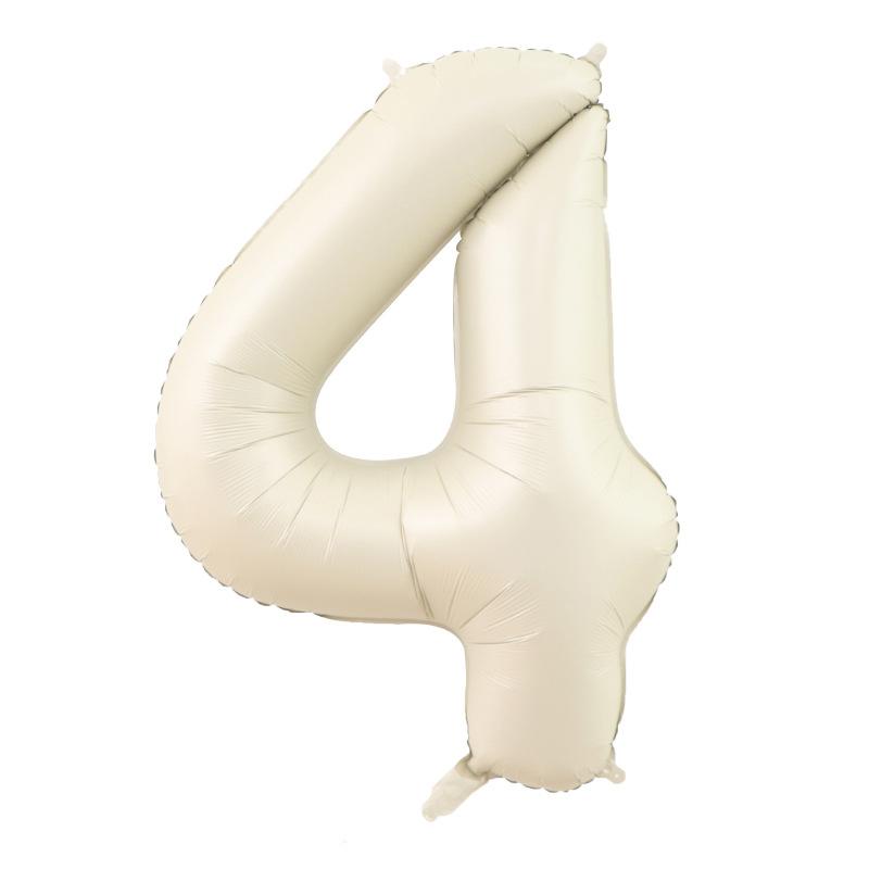 40 Inch Beige Cream Caramel Chocolate Color Retro Number Balloon 123456789 for Baby Shower Birthday Party Wedding Decoration