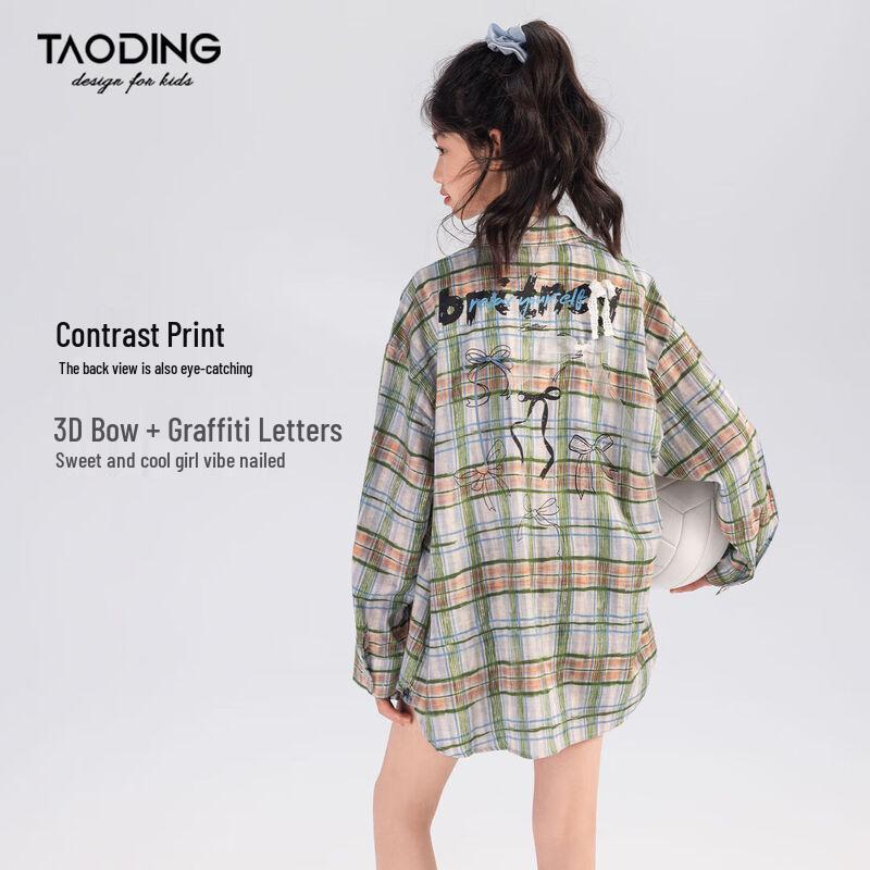 Girls' Plaid Long Sleeve Shirt
