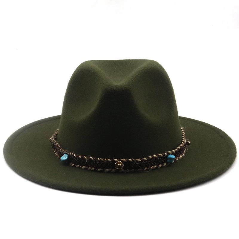 European and American High-quality Wide-brimmed Men's and Women's Fedoras, Fashionable Woolen Top Hats, and a Panama Jazz Felt Hat.