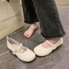 Coarse Heel Single Shoes Soft Sole One Pedal Doudou Shoes Women's Spring 2025 New Chinese Style Mary Jane Women's Shoes