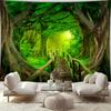 Forest Tapestry Mystic Woods Bridge Wall Hanging Tapestry Nature Landscape Tapestry for Living Room Bedroom Home Decor
